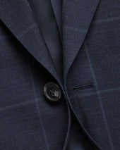 Windowpane Check Suit Blue