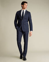 Windowpane Check Suit - Indigo Blue