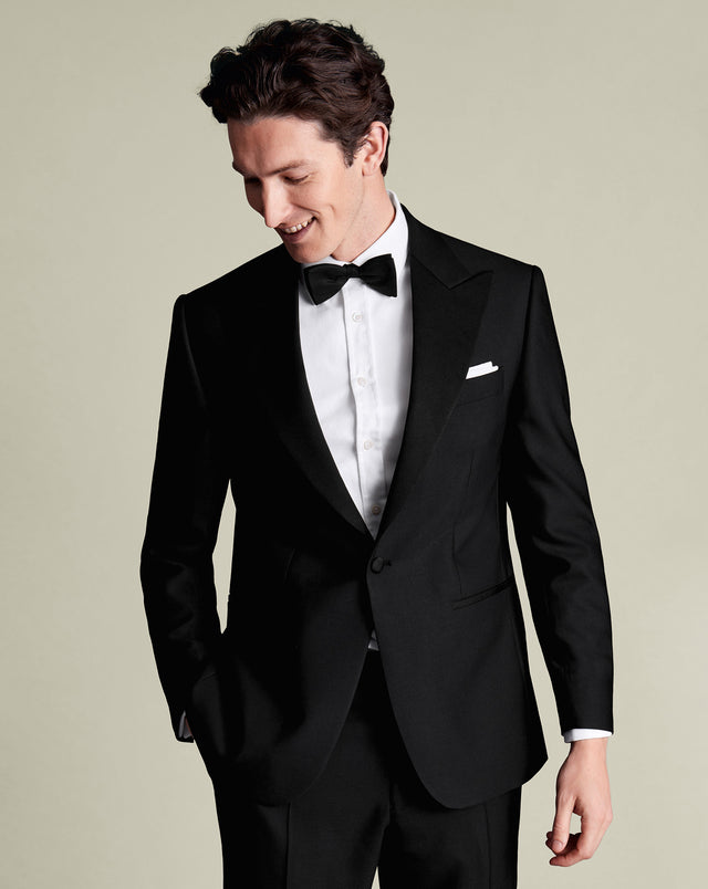 Peak Lapel Tuxedo Jacket - Black