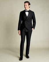Double Breasted Tuxedo Jacket - Black