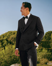 Double Breasted Dinner Suit Jacket - Black