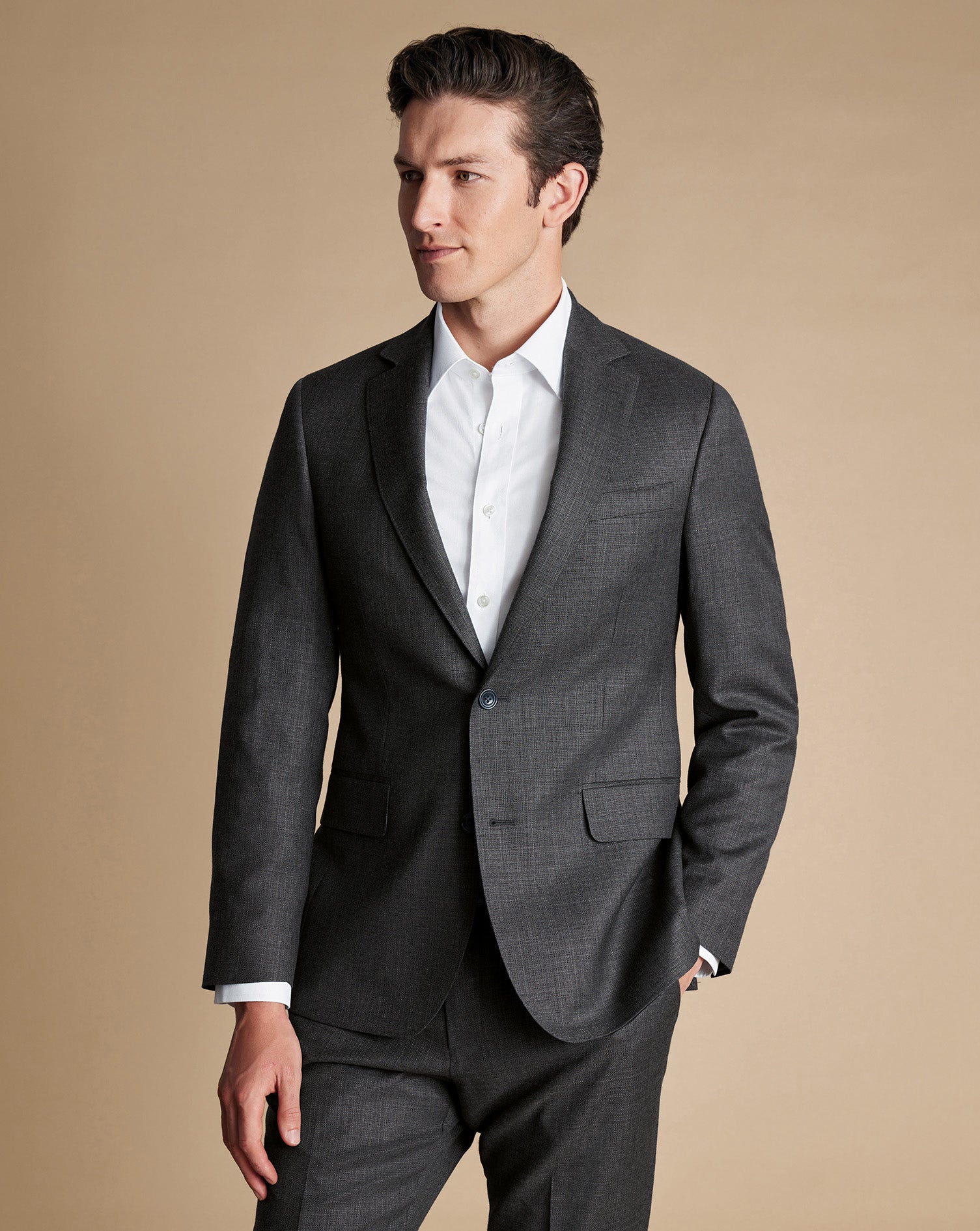 Italian Luxury Suit Jacket Dark Grey