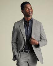Italian Puppytooth Suit Jacket - Grey