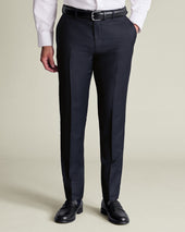 Italian Luxury Birdseye Suit Pants - Navy