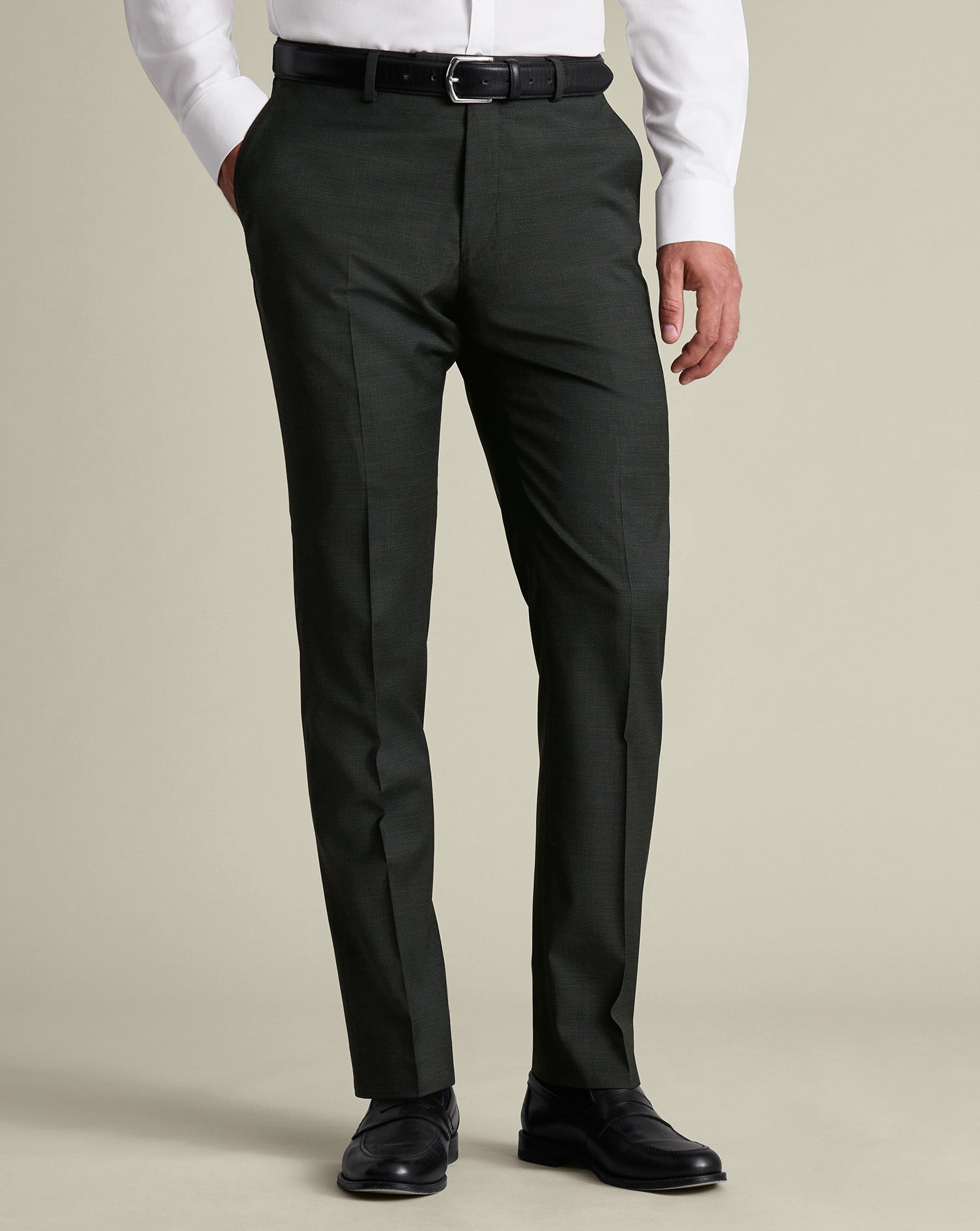 Italian Puppytooth Suit Pants Green