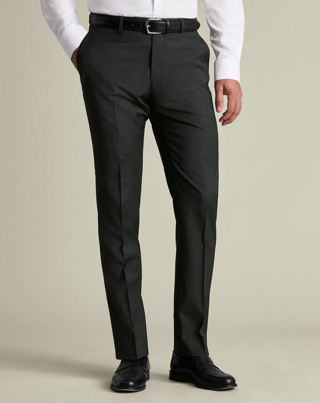 Italian Puppytooth Suit Pants - Forest Green
