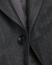 Italian Flannel Stripe Suit Gray