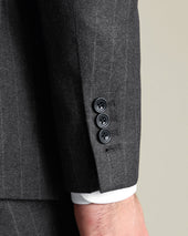 Italian Flannel Stripe Suit Grey