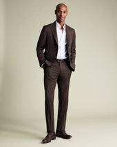 Italian Flannel Suit Jacket - Chocolate Brown