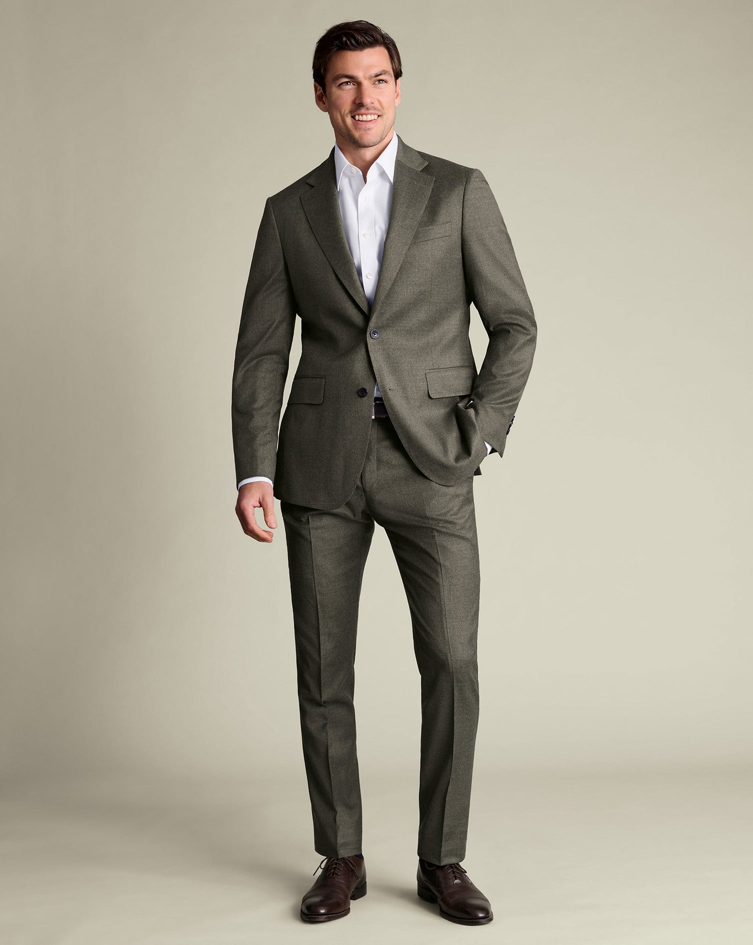 Italian Flannel Suit Green