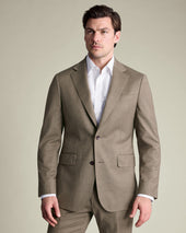 Italian Flannel Suit Jacket - Taupe