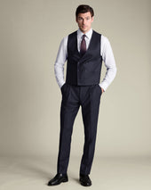 Italian Flannel Vest - Navy