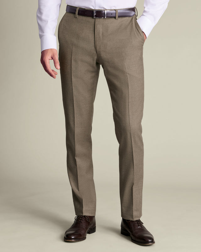 Italian Flannel Suit Pants - Taupe