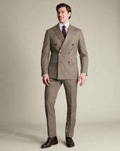 Double Breasted Italian Flannel Suit Jacket