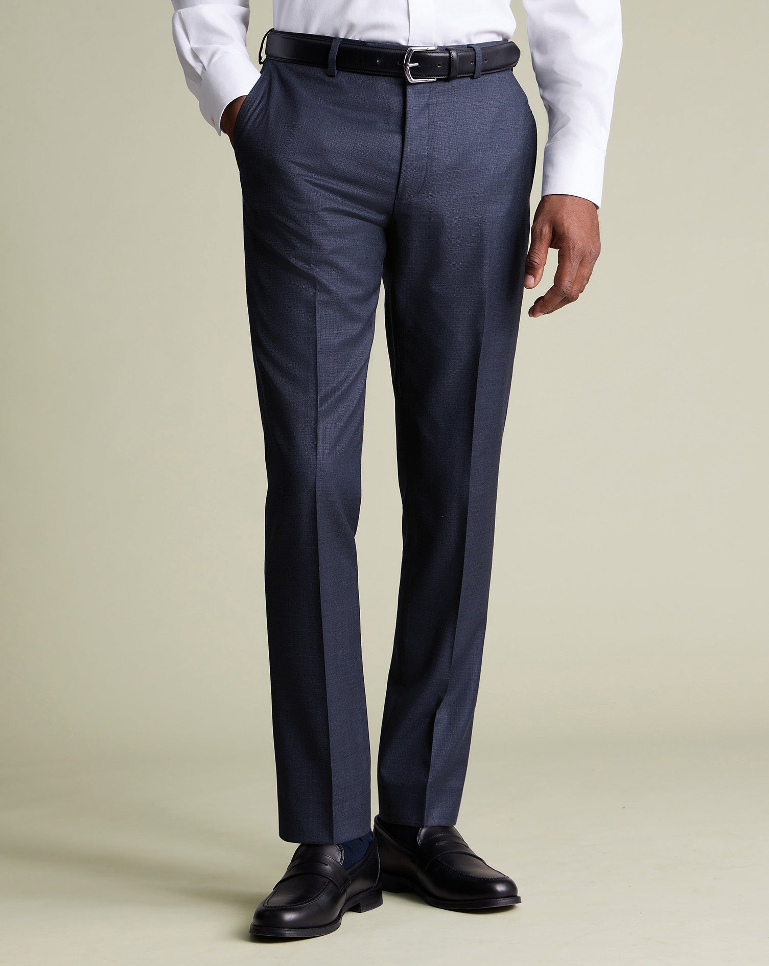Italian Luxury Suit Pants Ink Blue
