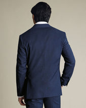 Italian Puppytooth Suit Jacket Ink Blue