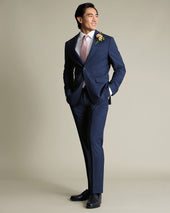 Italian Puppytooth Suit - Ink Blue