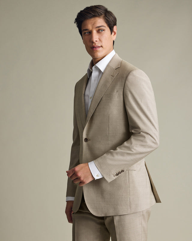 Italian Puppytooth Suit Jacket – Taupe