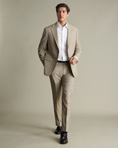Italian Puppytooth Suit - Taupe