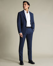 Italian Puppytooth Suit Pants Ink Blue