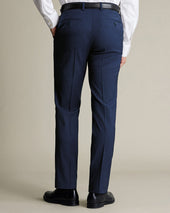 Italian Puppytooth Suit Pants Ink Blue