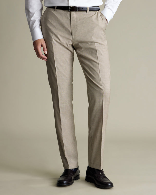 Italian Puppytooth Suit Pants – Taupe