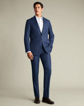 Italian Luxury Suit Pants Ink Blue