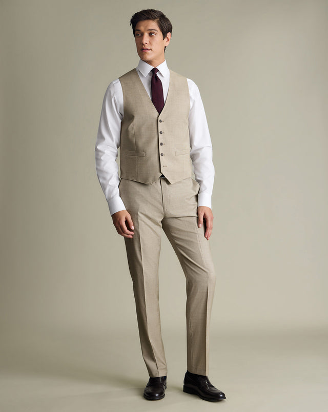 Italian Puppytooth Vest - Taupe