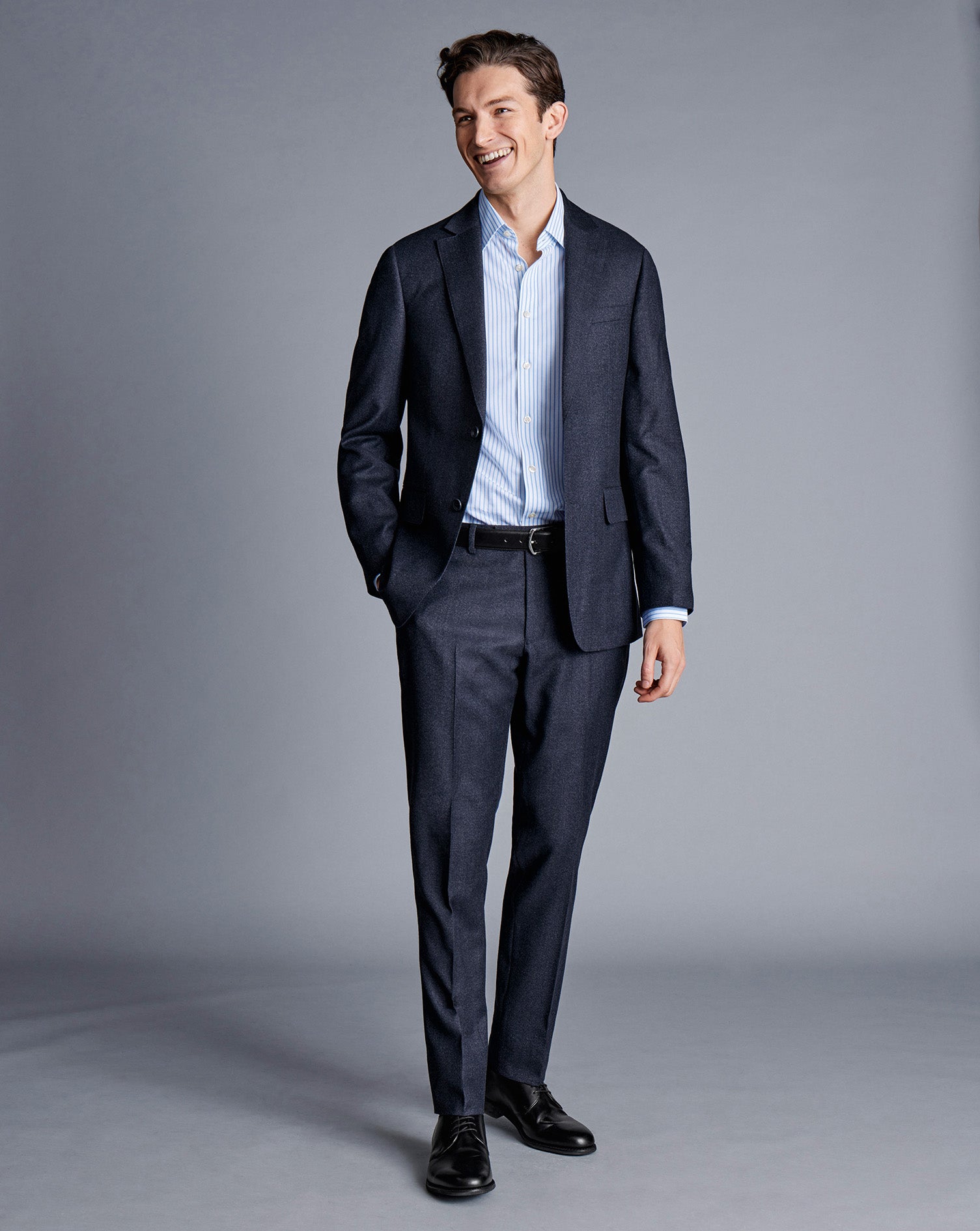 Italian Pindot Suit Blue
