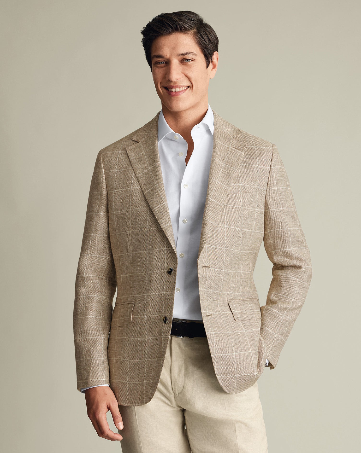 Pure Linen Check Jacket