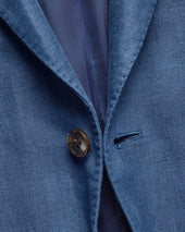 Pure Linen Jacket Blue