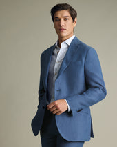 Pure Linen Jacket - Denim Blue