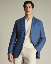 Pure Linen Jacket Blue