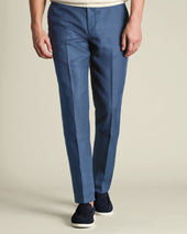 Pure Linen Pants Blue