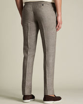 Pure Linen Check Pants Mocha