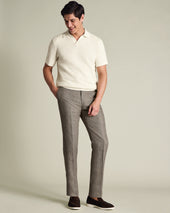Pure Linen Check Pants – Mocha