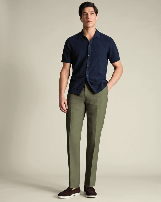 Pure Linen Pants – Olive Green
