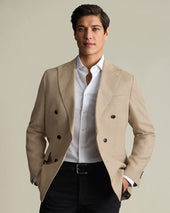 Double Breasted Pure Linen Jacket