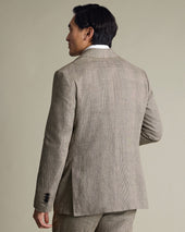 Linen Check Suit Mocha