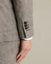 Linen Check Suit Mocha