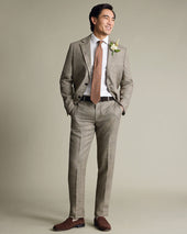 Linen Check Suit Mocha