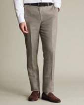 Linen Check Suit Mocha