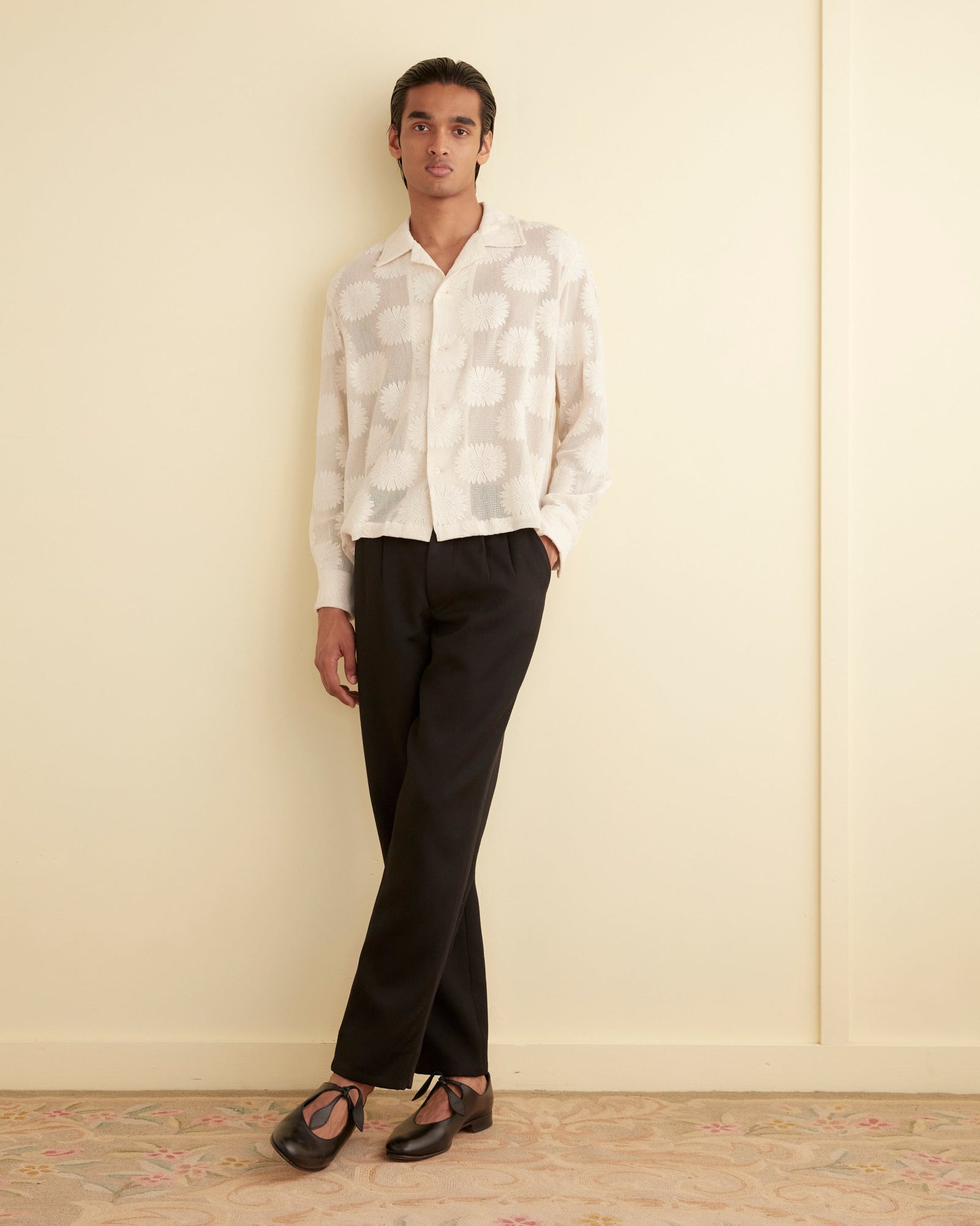 Sunflower Lace Long Sleeve Shirt Ecru