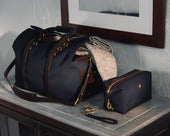 M/S Washbag – Navy/Dark Brown