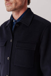 Surchemise Warren En Laine Et Cachemire Marine