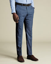 Ultimate Performance Check Suit Pants - Steel Blue
