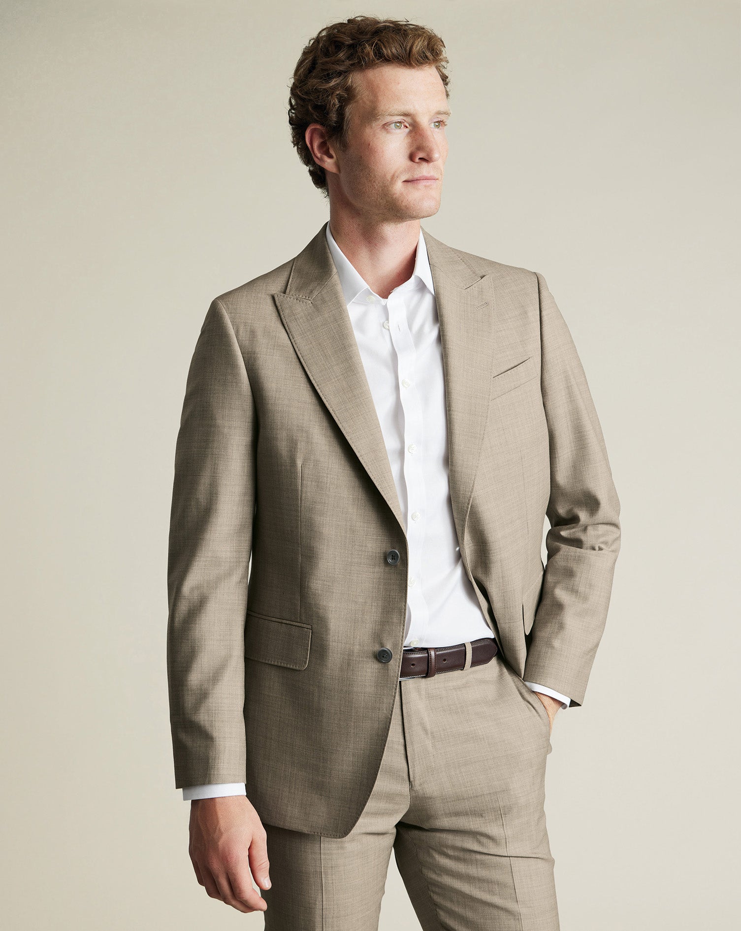 Ultimate Performance Sharkskin Suit Jacket Limestone