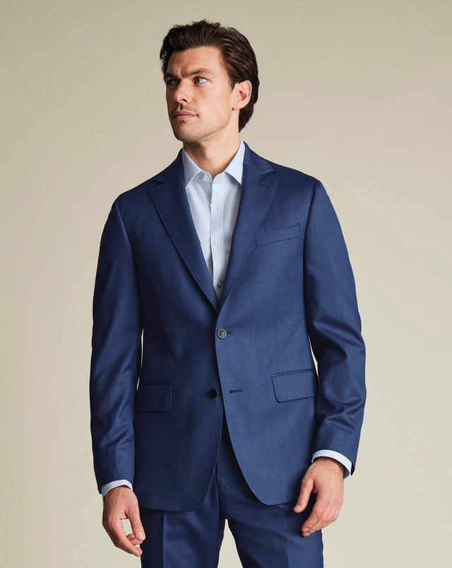 Ultimate Performance Sharkskin Suit Jacket - Ink Blue