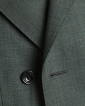 Double Breasted Ultimate Performance Sharkskin Suit Jacket Green