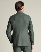 Double Breasted Ultimate Performance Sharkskin Suit Green